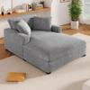 CKLMMC Modern Oversized Chaise, Lounge Chair, Soft Corduroy Sleeper Sofa Couch with Pillows, Suitable to Living Room,Bedroom and Office (Gray#C) view 1