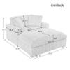CKLMMC Modern Oversized Chaise, Lounge Chair, Soft Corduroy Sleeper Sofa Couch with Pillows, Suitable to Living Room,Bedroom and Office (Gray#C) view 2