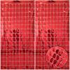 2 Pcs Red Foil Fringe Square Curtain Backdrop - Red Streamers Party Decorations, Sequin Square Curtain Photo Backdrop Props for Birthday Party Graduation Bachelorette Wedding Decor, 3.3 x 6.6 Ft view 1