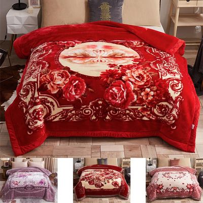 10Lb Heavy Warm Winter Fleece Plush Blanket King Size, Heavy Korean Mink Fleece Throw Blanket - Silky Soft and Warm,2 Ply Reversible Raschel Bed Blanket,H,150x200cm/59x79in 6lb