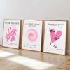 3 Pieces Pink Matisse Picasso Wall Art Decor Aesthetic Mind Body Soul Posters Canvas Wall Art Prints Abstract Minimalist Eclectic Exhibition Paintings Pictures For Bedroom Decor 12x16 inch Unframed view 2