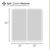 Niimo Split Sheet Set (5Pc) Split Queen Sheets for Adjustable Beds 100% Egyptian Cotton 800 Thread Count, 12" Deep Pocket Adjustable Bed Sheets, Light Blue Solid view 4