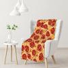 3D Pizza Pepperoni Print Warm All Season Flannel Throw Lightweight Cozy Soft Blanket Functional Throw Blanket view 1