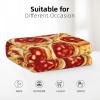 3D Pizza Pepperoni Print Warm All Season Flannel Throw Lightweight Cozy Soft Blanket Functional Throw Blanket view 3