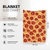 3D Pizza Pepperoni Print Warm All Season Flannel Throw Lightweight Cozy Soft Blanket Functional Throw Blanket view 4