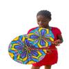 African Ankara Print Folding Fan - Large Handheld Fan for Church, Weddings, Decorative Wall, and More (500) view 1