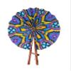 African Ankara Print Folding Fan - Large Handheld Fan for Church, Weddings, Decorative Wall, and More (500) view 4