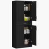 HOMCOM 71" Kitchen Pantry Cabinet with Drawer and Adjustable Shelf, Freestanding Tall Storage Cabinet with 2 Double Doors, Distressed Black view 1