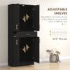 HOMCOM 71" Kitchen Pantry Cabinet with Drawer and Adjustable Shelf, Freestanding Tall Storage Cabinet with 2 Double Doors, Distressed Black view 4