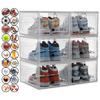 MOONSTONEHOMEPRO Thick Sturdy Large Shoe Storage Organizer, Display Case for Nike Dunks,Jordans,Basketball Shoes,Shoe Organizer for Closet, Clear Storage Bins 6-Pack (Clear Box, Clear Door) view 1