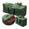 BTSEURY 7.5FT Artificial Xmas Tree Storage Bag, 3Pcs Artificial Tree Storage Bag Set, Large Capacity Water Proof Oxford Cloth Xmas Tree Storage Bags (Green) view 2