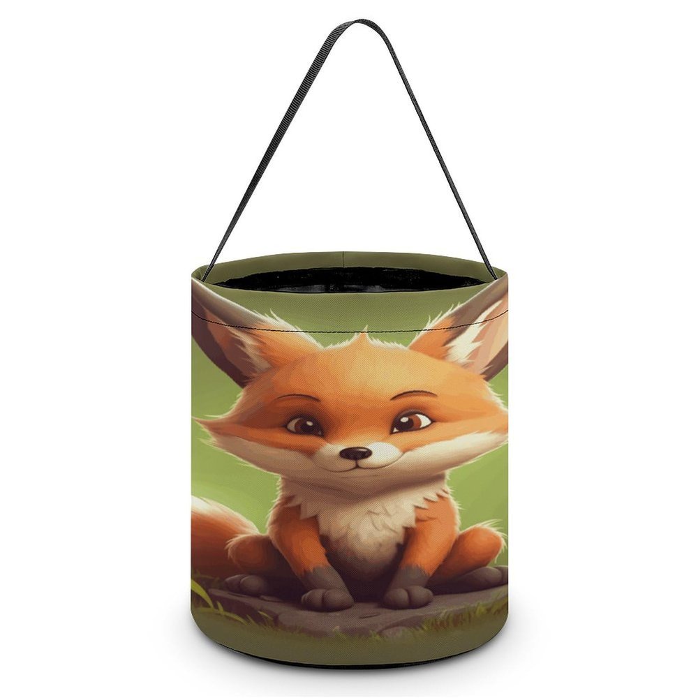 NHYDSPQ Halloween Candy Buckets Tote Bags,Cute Little Fox Print Halloween Party Bags,Halloween Basket,trick Or Treat Grocery Goody Bags