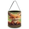 NHYDSPQ Halloween Candy Buckets Tote Bags,Cute Little Fox Print Halloween Party Bags,Halloween Basket,trick Or Treat Grocery Goody Bags view 1