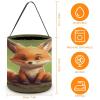 NHYDSPQ Halloween Candy Buckets Tote Bags,Cute Little Fox Print Halloween Party Bags,Halloween Basket,trick Or Treat Grocery Goody Bags view 2