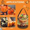 NHYDSPQ Halloween Candy Buckets Tote Bags,Cute Little Fox Print Halloween Party Bags,Halloween Basket,trick Or Treat Grocery Goody Bags view 3