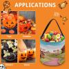 NHYDSPQ Halloween Candy Buckets Tote Bags,Candy Land Print Halloween Party Bags,Halloween Basket,trick Or Treat Grocery Goody Bags view 3