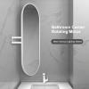 PCWLH Black Frame Bathroom Corner Oval Wall Mirror with Swinging Articulating Arm - Shatterproof, Hanging Mirror for Living Room Modern - Vertical & Horizontal view 4