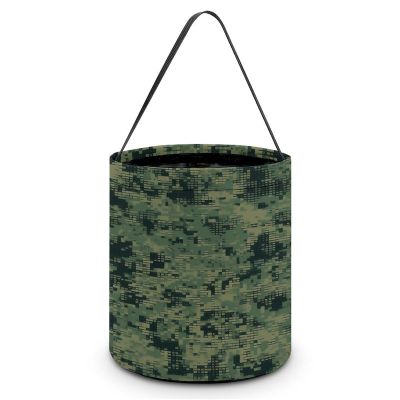 NHYDSPQ Halloween Candy Buckets Tote Bags,Green Army Camouflage Print Halloween Party Bags,Halloween Basket,trick Or Treat Grocery Goody Bags