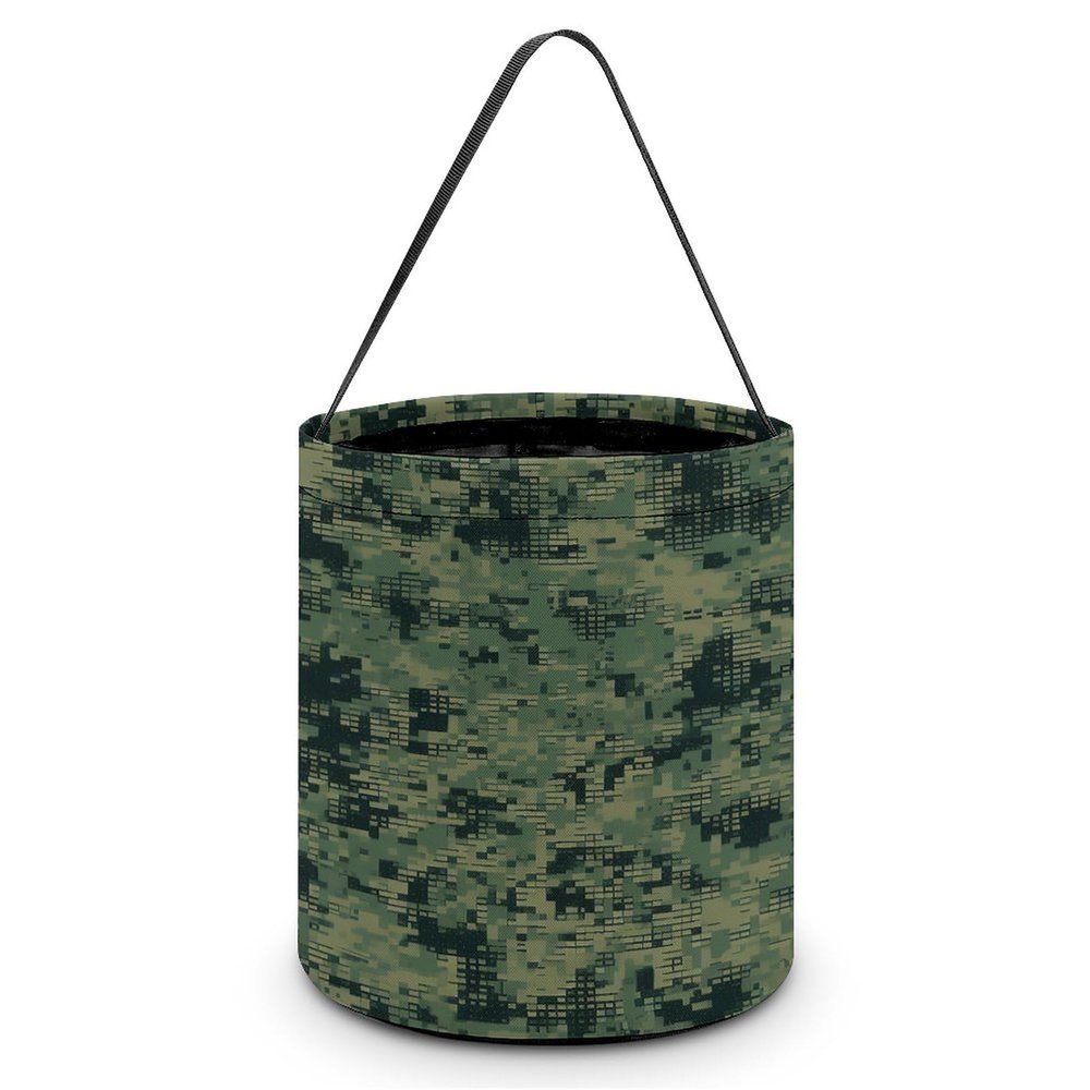 NHYDSPQ Halloween Candy Buckets Tote Bags,Green Army Camouflage Print Halloween Party Bags,Halloween Basket,trick Or Treat Grocery Goody Bags