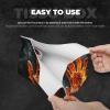 Tissue Box Cover PU Leather Rectangular Tissue Box Fire Flame Hand Tissue Holder Napkin Dispenser Decorative Tissue Box Holder Paper Holder for Bathroom Office 7.9" L x 4.9" W x 4.5" H view 3