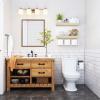 QEEIG Bathroom Shelves Over Toilet Wall Mounted (Natural, Set of 2, 15.7") view 2