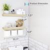 QEEIG Bathroom Shelves Over Toilet Wall Mounted (Natural, Set of 2, 15.7") view 3