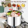 20 Qt Large Stock Pot, E-far Stainless Steel Stockpot with Lid for Boiling Cooking Soup Stew Canning, Heavy Duty Tri-Ply Bottom Works w/Induction, Commercial Grade & Dishwasher Safe view 4