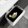 Pssopp Hanging Small Waste Bin, Space Saving Kitchen Compost Bin with Lid Cupboard Bin for Kitchen Bedroom Bathroom Office view 2