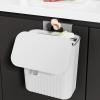 Pssopp Hanging Small Waste Bin, Space Saving Kitchen Compost Bin with Lid Cupboard Bin for Kitchen Bedroom Bathroom Office view 4