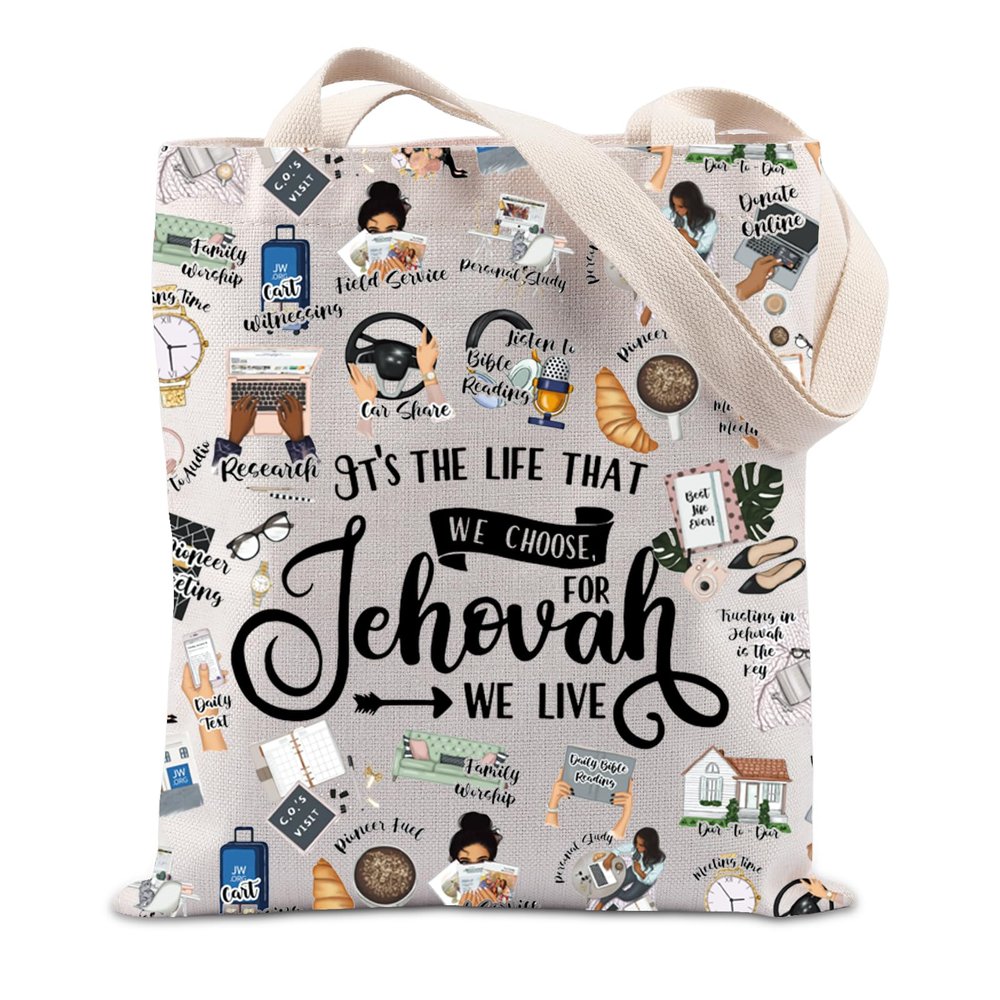 TIIMG Life We Choose For Jehovah Christian Gift JW Religion Baptism Gift Tote Bag