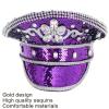 BLACKNANA Rhinestones Marine Hat for Lady Wedding Bride Shimmering Hat Holiday Celebrate Captain Hat for Evening Party view 4