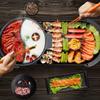 Dntum Electric Grill Indoor Hot Pot, Multifunctional Teppanyaki Grill/Hot Pot with Divider Separate Dual Temperature Contral, Capacity for 3-5 People Family Gatherings view 2