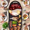 Dntum Electric Grill Indoor Hot Pot, Multifunctional Teppanyaki Grill/Hot Pot with Divider Separate Dual Temperature Contral, Capacity for 3-5 People Family Gatherings view 3