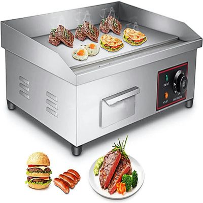 Dntum 3000W Commercial Electric Griddle/Stainless Steel Flat Top Grill HotPlate/Non-Stick Kitchen Countertop Grill with Adjustable Thermostatic Control