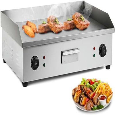 Dntum 28" Electric Tabletop Flat Top Teppanyaki Grill, 4400W Stainless Steel Countertop Griddle for BBQ Teppanyaki Cooking, Adjustable Temperature from 50c to 300c