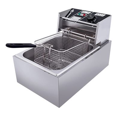 Dntum Electric Deep Fryer 10L Tank Deep Fat Fryer Commercial Stainless Steel Chip Fryer Temperature Control Removable Oil Basket for Restaurant,Fast Food Restaurant 2500W