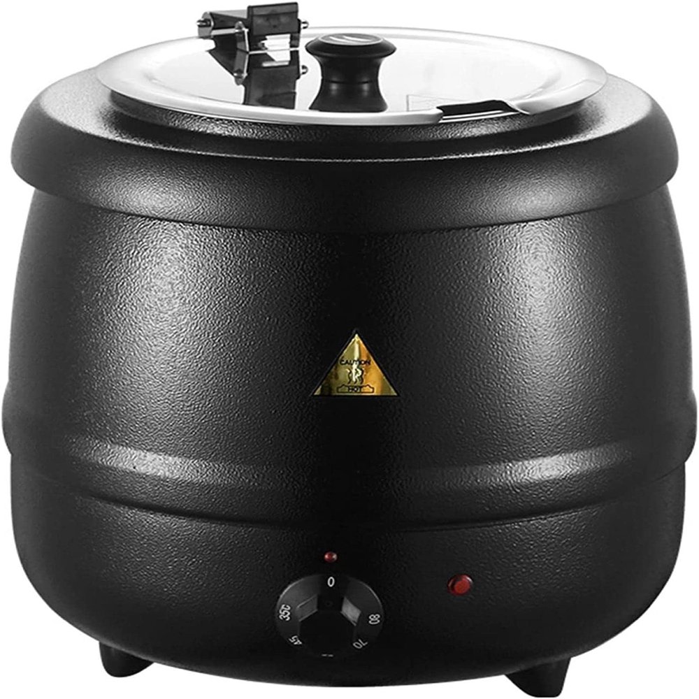 Dntum 10L Commercial Grade Soup Kettle, Electric Heating Curry Stew Kettle Soup Warmer Pot Restaurant Buffet Supplies for Home, Catering, Restaurants