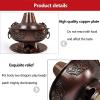 Chinese Charcoal Copper Hot Pot, Thickened Copper Chafing Dish, Mongolian Hot Pot Kitchen Utensils, Suitable for Family Dinner, Family Dinner,30cm view 2