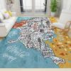 2x3 Rug Modern Children USA Map Washable Rugs, Cartoon Learning Education Laundry Room Carpet Non Slip Throw Rugs for Bathroom Kitchen Sink Front Door Bedroom Bedside view 1