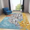 2x3 Rug Modern Children USA Map Washable Rugs, Cartoon Learning Education Laundry Room Carpet Non Slip Throw Rugs for Bathroom Kitchen Sink Front Door Bedroom Bedside view 3