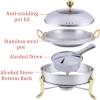 28cm Round Chafing Dishes Food Warmers for Party Wedding Banquet, 1/2/4/6 Packs Stainless Steel Buffet Dining Server Dish Warming Tray with Lid, Food Pan and Fuel Holders,Gold-6 Packs view 4