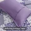 Mybedsoul Purple Quilt Set Twin Size, 2 Pieces Plaid Floral Bedspread Set Patchwork Reversible Bedding Set Microfiber Lightweight Bedspread Coverlet Set for All Season 68"x86" view 4