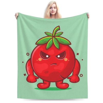 Angry Tomatoes Throw Blanket for Couch 40"x30" Cozy Soft Sofa Chair Bed Throw Blankets Flannel Blanket