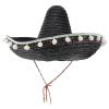 Cabilock Trendy 40cm Straw Sombrero Hat with Pom Pom Hawaiian Beach Hat for Women Men Celebration view 1