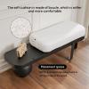 homary 47.2" Modern Entryway Bench, Black Wooden Boucle Upholstered Bench with Abstract Metal Legs, Lambswool Cushioned Seating for Entryway, Bedroom or Living Room view 4