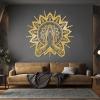 Mandala Metal Wall Art, Lotus Flower Metal Wall Art, Namaste Wall Decor, Zen Art Wall Decor, Meditation Wall Art, Spiritual Wall Decor, Yoga Room Wall Decor, Yoga Gifts (Gold, 19"x19"|47x47cm) view 1