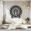 Mandala Metal Wall Art, Lotus Flower Metal Wall Art, Namaste Wall Decor, Zen Art Wall Decor, Meditation Wall Art, Spiritual Wall Decor, Yoga Room Wall Decor, Yoga Gifts (Gold, 19"x19"|47x47cm) view 2