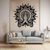 Mandala Metal Wall Art, Lotus Flower Metal Wall Art, Namaste Wall Decor, Zen Art Wall Decor, Meditation Wall Art, Spiritual Wall Decor, Yoga Room Wall Decor, Yoga Gifts (Gold, 19"x19"|47x47cm) view 3