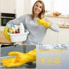 Gandeer 36 Pairs Yellow Rubber Reusable Gloves Long Household Dishwashing Gloves Kitchen Cleaning for Dishes Clean Gardening (XL) view 4