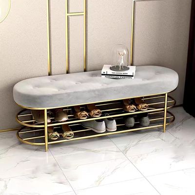 JTYMZYY Shoe Bench with Multiple Storage Spaces Upholstered Tufted Bench Shoe Stool Luxurious Shoe Rack Organizer with Velvet Seat Bed End Bench for Entryway,Hallway,Living Room